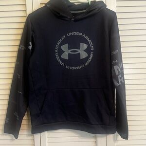 Under Armour Boys Black Logo Hoodie - Performance Pullover